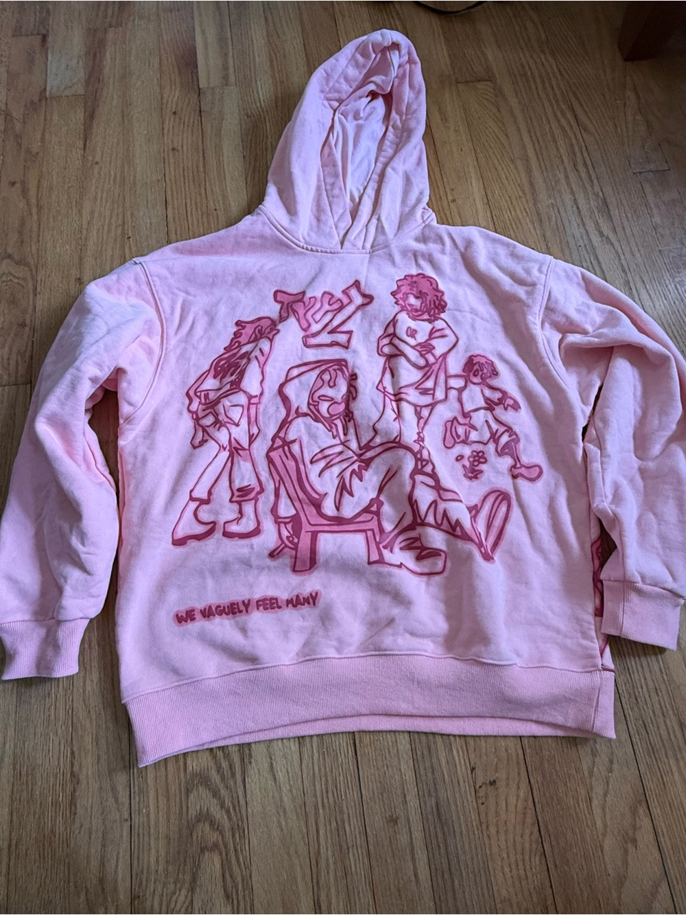 Aelfric Eden Light Pink Hoodie with Dark Rose Graphic